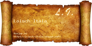 Loisch Itala névjegykártya